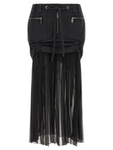 Dolce & Gabbana Twill And Chiffon Skirt Black