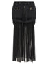 Dolce & Gabbana Twill And Chiffon Skirt Black