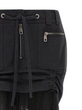 Dolce & Gabbana Twill And Chiffon Skirt Black