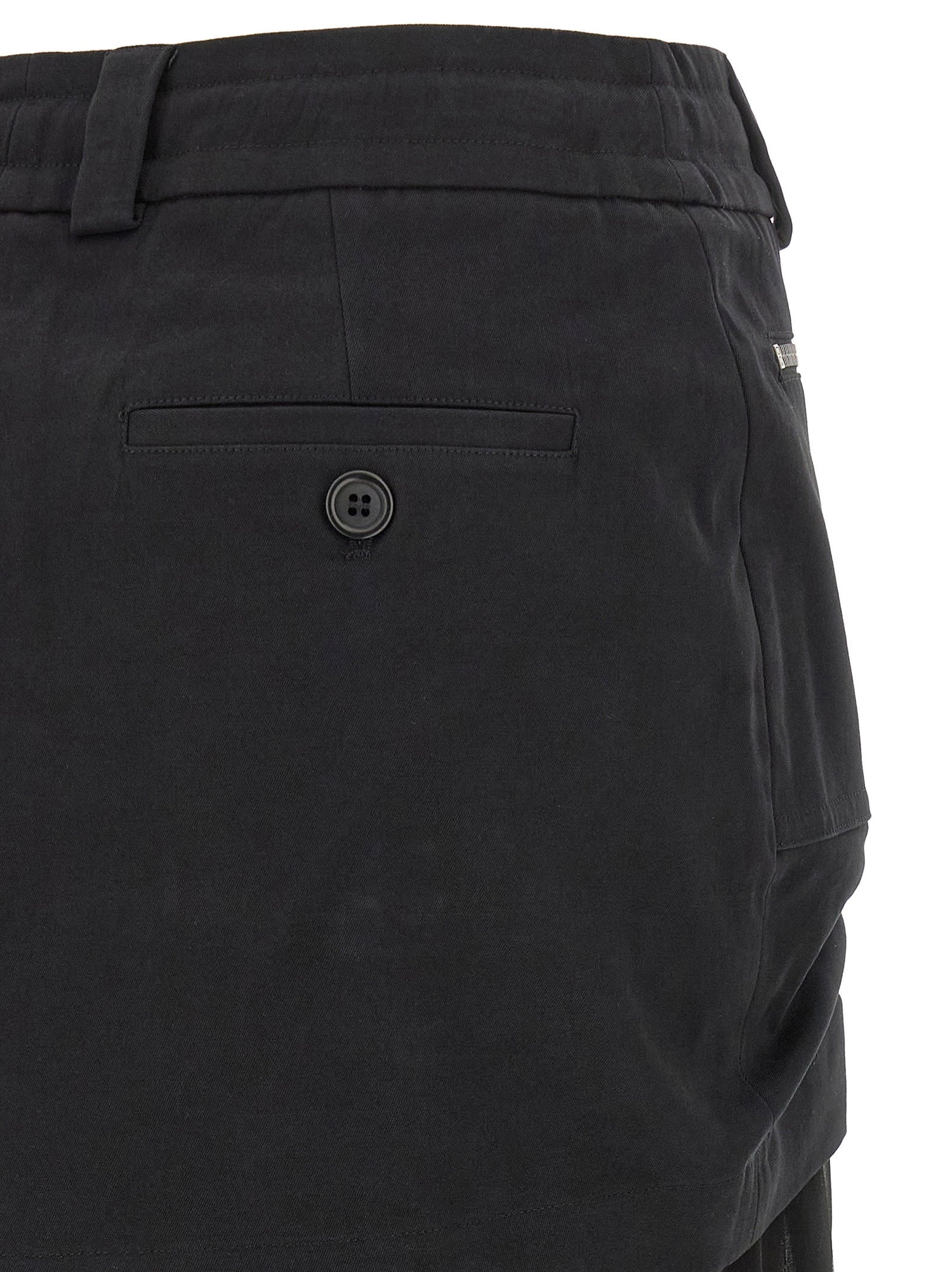 Dolce &amp; Gabbana Twill And Chiffon Skirt Black