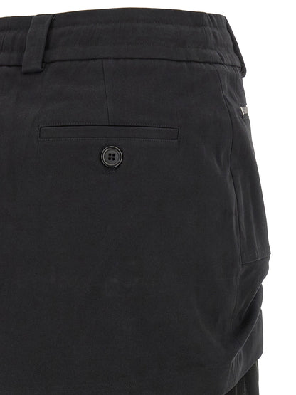 Dolce &amp; Gabbana Twill And Chiffon Skirt Black