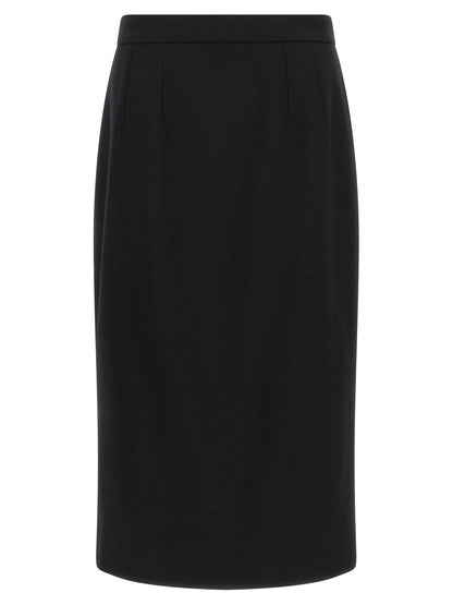 Dolce &amp; Gabbana Stretch Wool Skirt Black