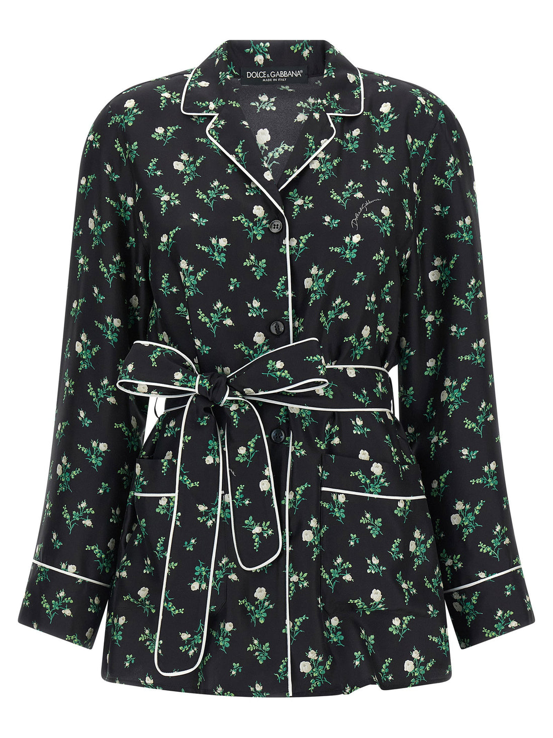 Dolce & Gabbana Roselline And Lily Of The Lilies Of The Flowers Printed Shirt Black