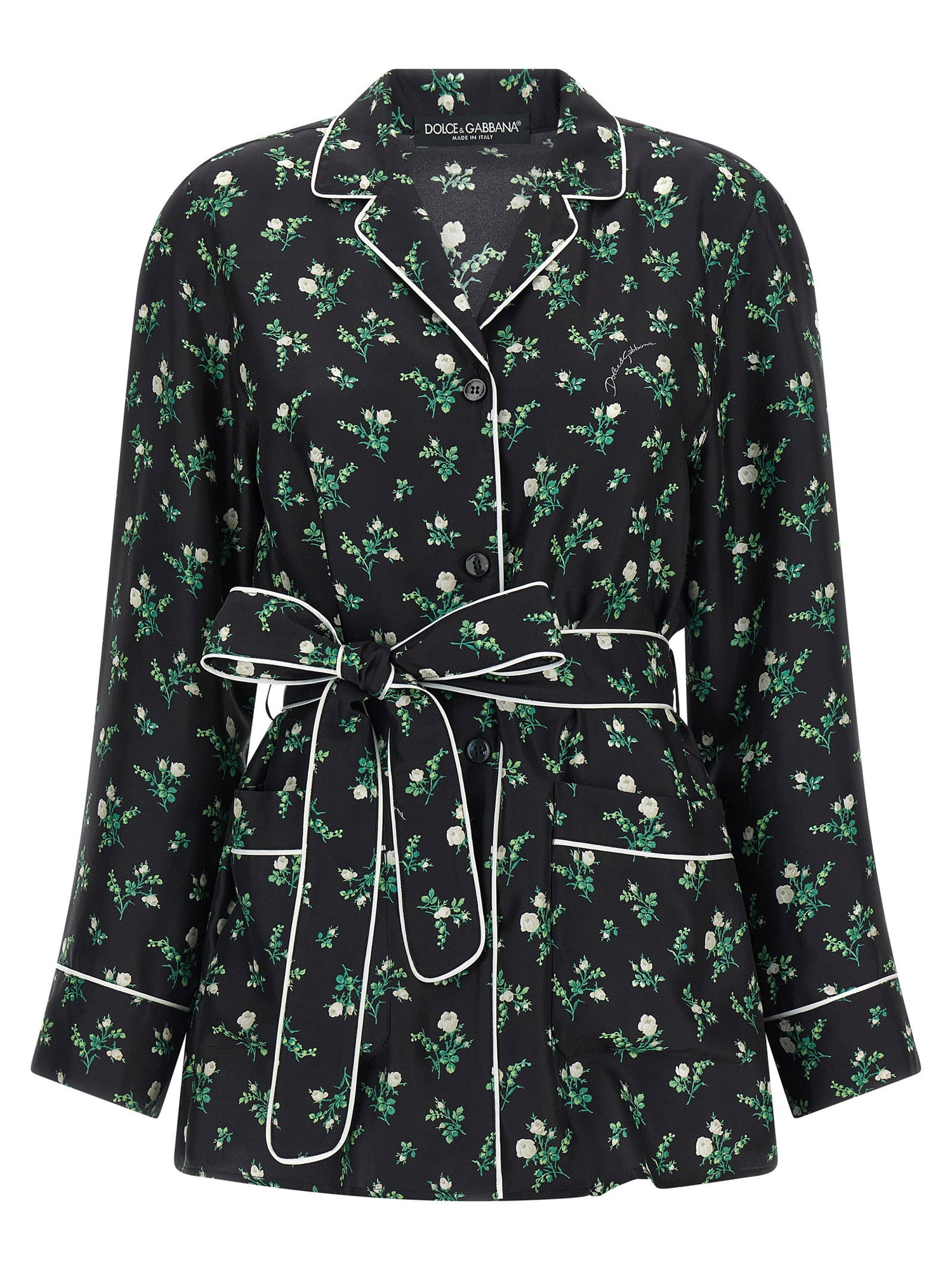 Dolce &amp; Gabbana Roselline And Lily Of The Lilies Of The Flowers Printed Shirt Black