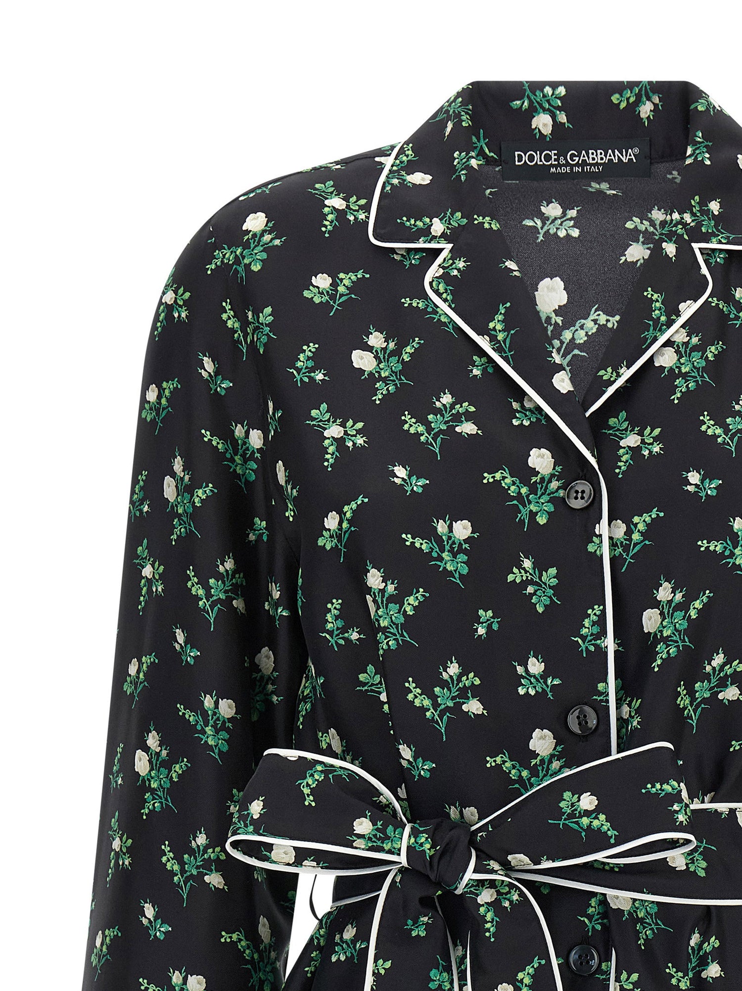 Dolce &amp; Gabbana Roselline And Lily Of The Lilies Of The Flowers Printed Shirt Black