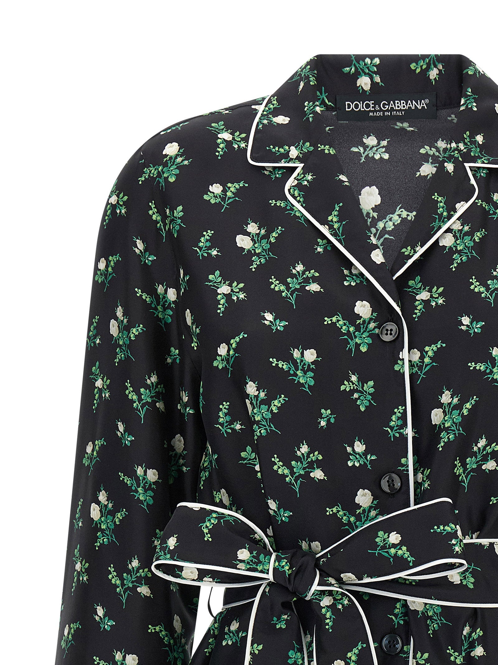 Dolce &amp; Gabbana Roselline And Lily Of The Lilies Of The Flowers Printed Shirt Black