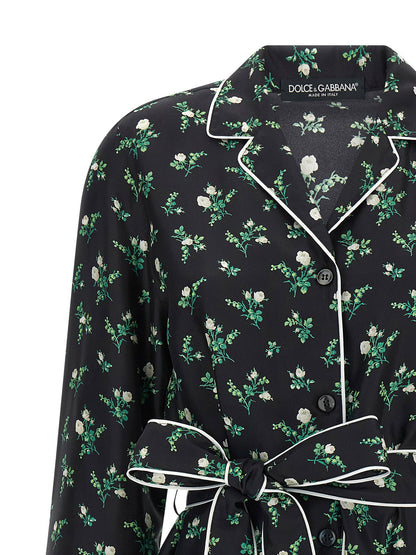 Dolce &amp; Gabbana Roselline And Lily Of The Lilies Of The Flowers Printed Shirt Black