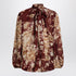 Dolce & Gabbana Chiffon Rose-Print Silk Shirt With Scarf Detail Pink