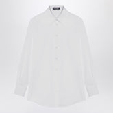 Dolce & Gabbana White Cotton Poplin Shirt with Pointed Collar White
