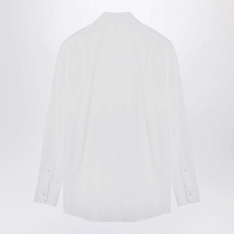 Dolce &amp; Gabbana White Cotton Poplin Shirt with Pointed Collar White