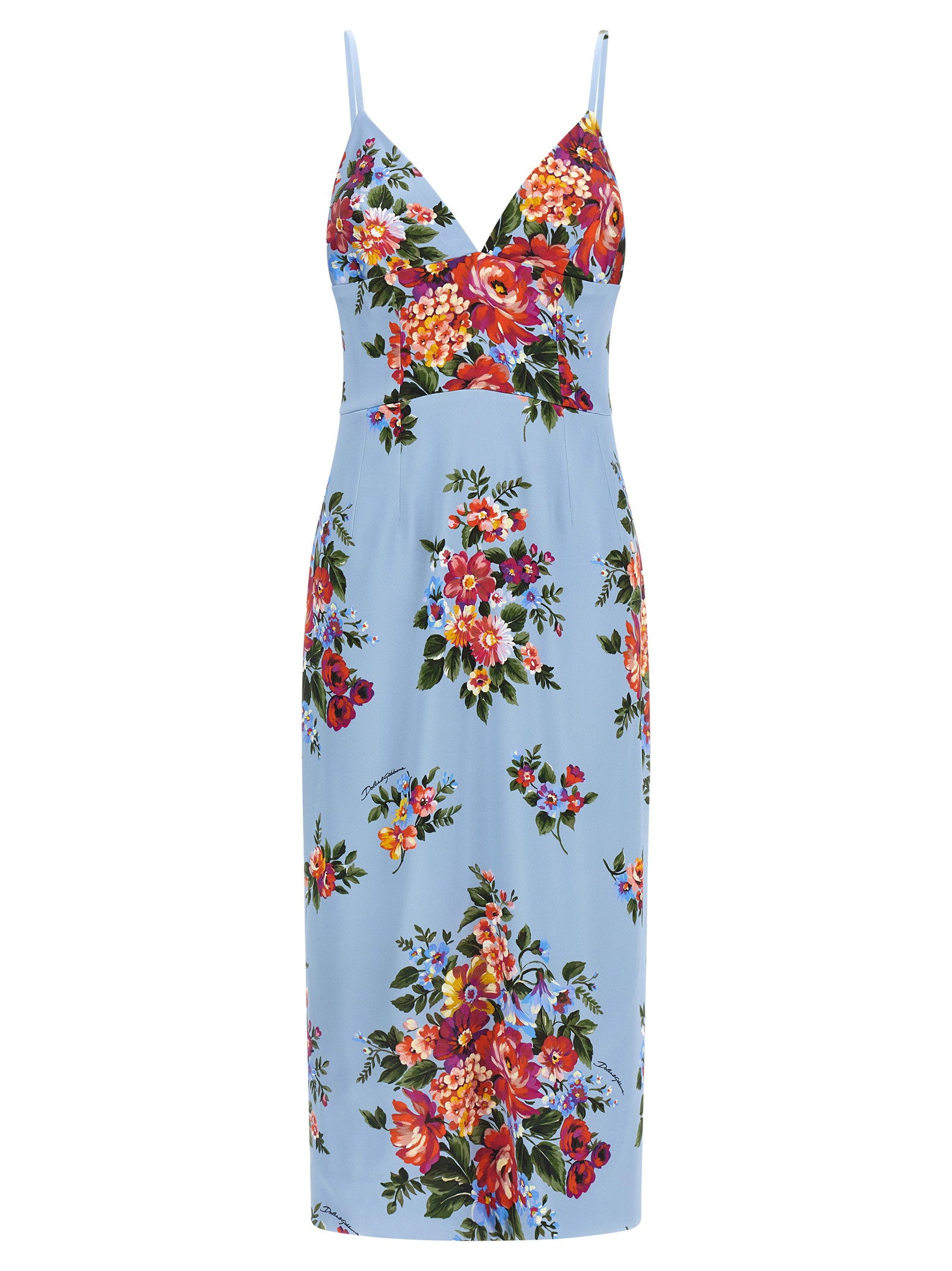 Dolce &amp; Gabbana Mazzo Di Fiori Print Dress Light blue