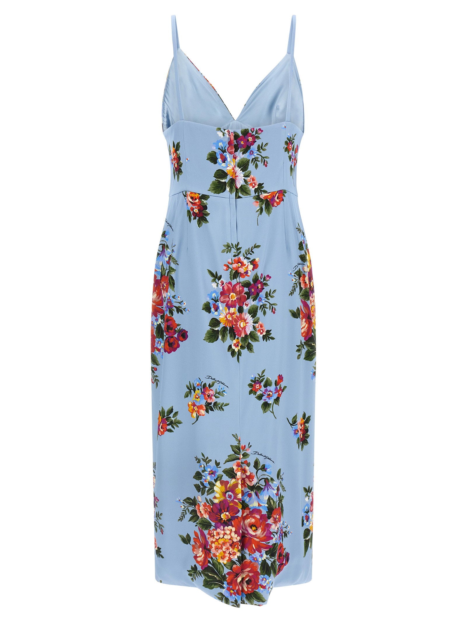Dolce &amp; Gabbana Mazzo Di Fiori Print Dress Light blue