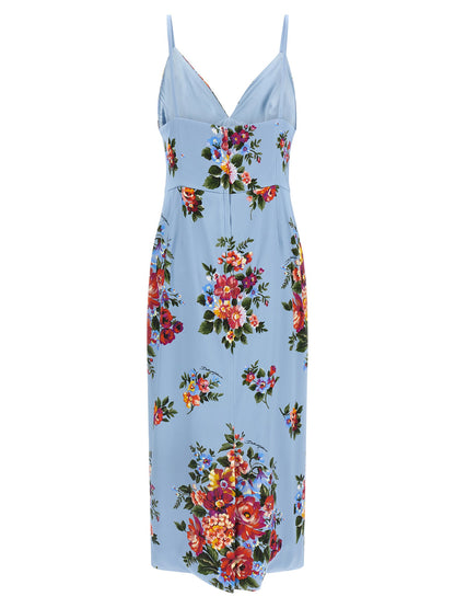 Dolce &amp; Gabbana Mazzo Di Fiori Print Dress Light blue
