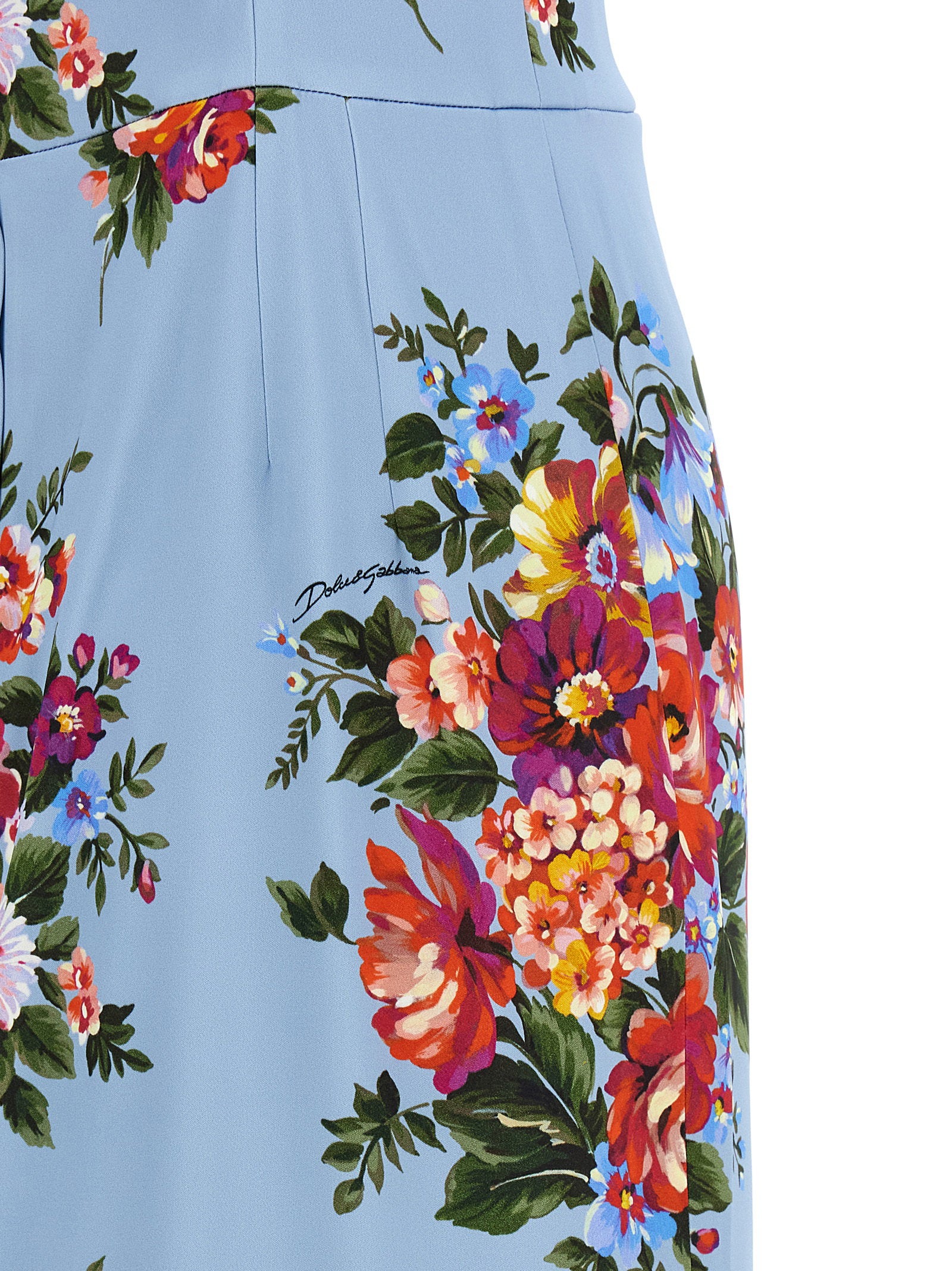 Dolce &amp; Gabbana Mazzo Di Fiori Print Dress Light blue