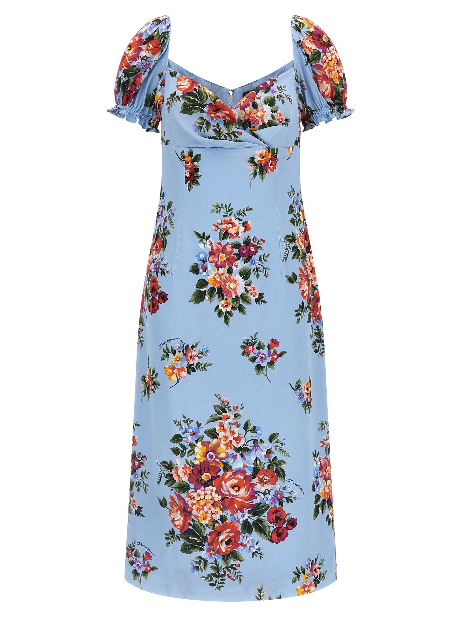 Dolce &amp; Gabbana Mazzo Di Fiori Print Dress Light blue
