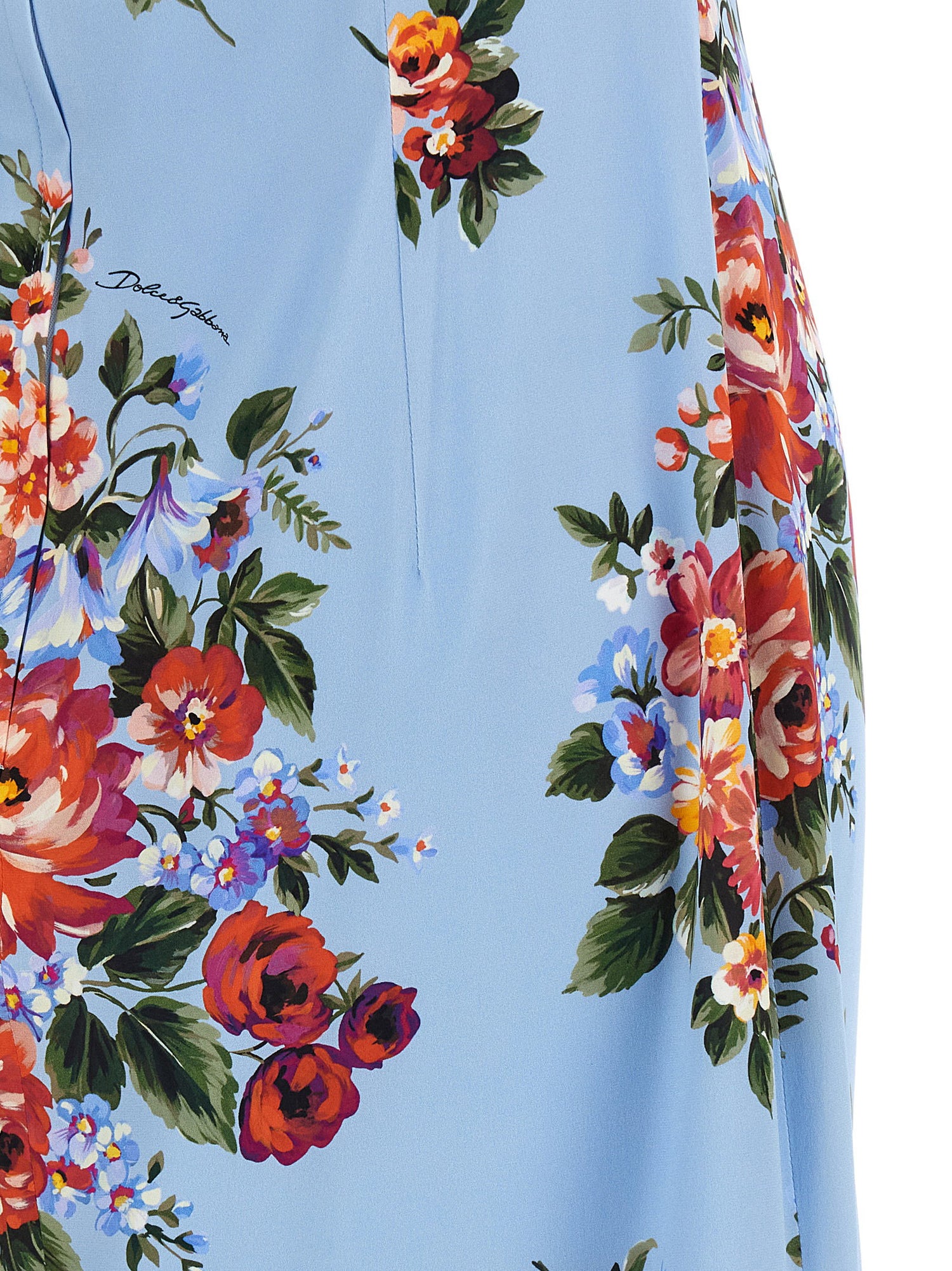 Dolce &amp; Gabbana Mazzo Di Fiori Print Dress Light blue