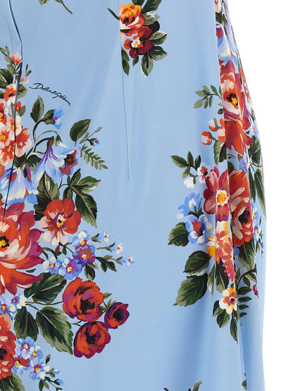Dolce &amp; Gabbana Mazzo Di Fiori Print Dress Light blue
