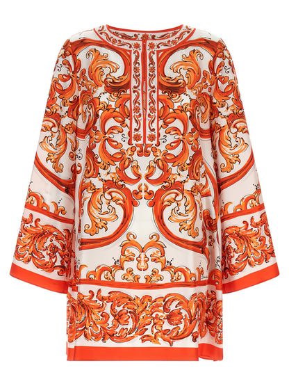 Dolce &amp; Gabbana Maiolica Dress Orange