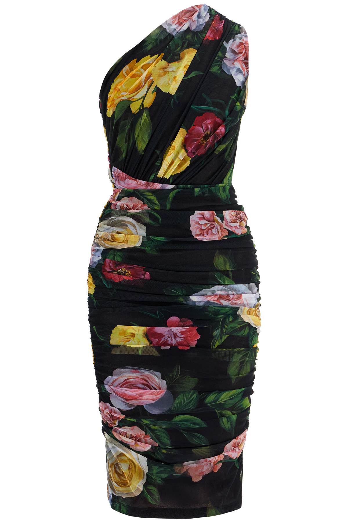 Dolce &amp; Gabbana elegant black dress in polyamide with floral pattern