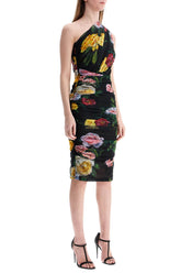 Dolce & Gabbana elegant black dress in polyamide with floral pattern