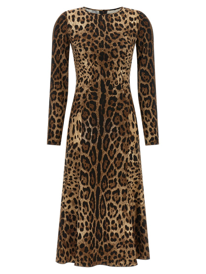 Dolce &amp; Gabbana Animal Print Dress Brown