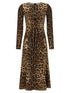 Dolce & Gabbana Animal Print Dress Brown