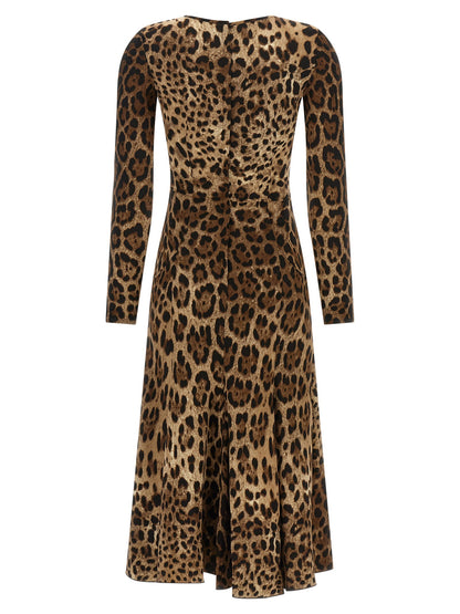 Dolce &amp; Gabbana Animal Print Dress Brown