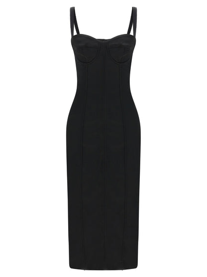 Dolce &amp; Gabbana Black Sicily Bra Corset Dress Black