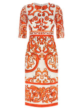 Dolce & Gabbana Maiolica Dress Orange
