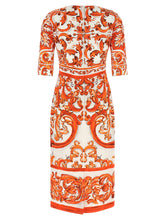 Dolce & Gabbana Maiolica Dress Orange