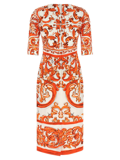 Dolce &amp; Gabbana Maiolica Dress Orange