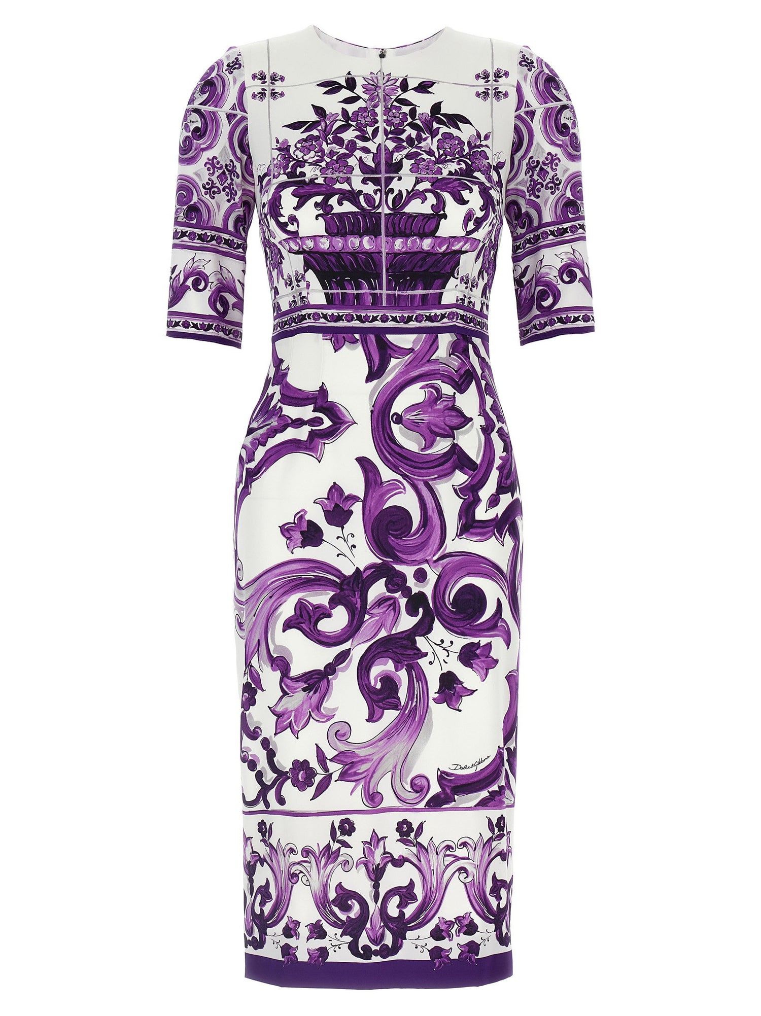 Dolce &amp; Gabbana Maiolica Print Dress Purple