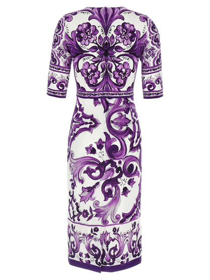 Dolce &amp; Gabbana Maiolica Print Dress Purple