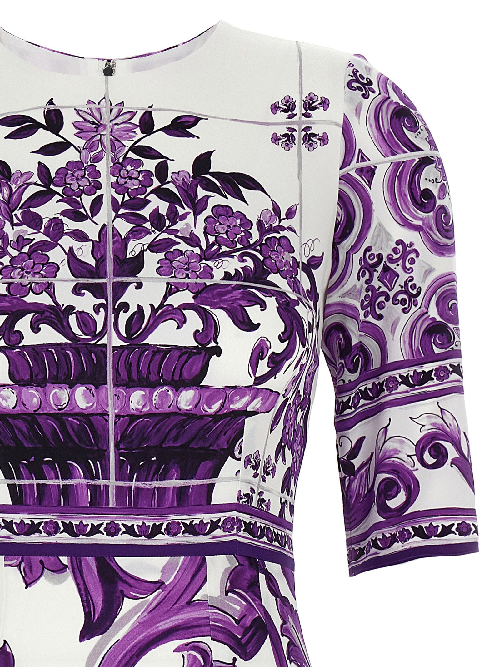 Dolce &amp; Gabbana Maiolica Print Dress Purple
