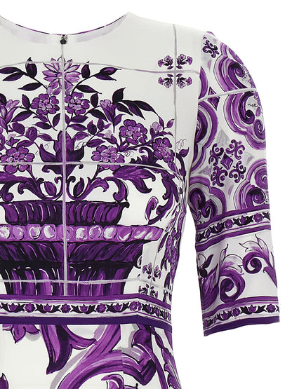 Dolce &amp; Gabbana Maiolica Print Dress Purple