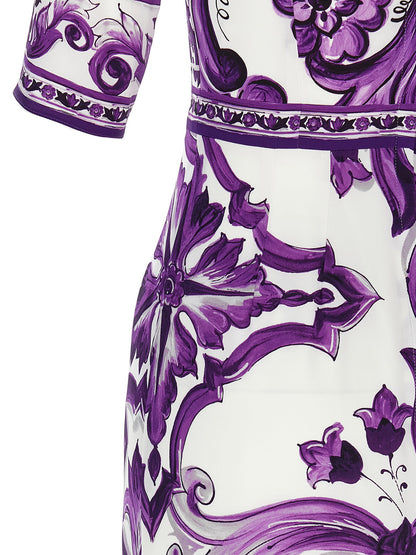 Dolce &amp; Gabbana Maiolica Print Dress Purple