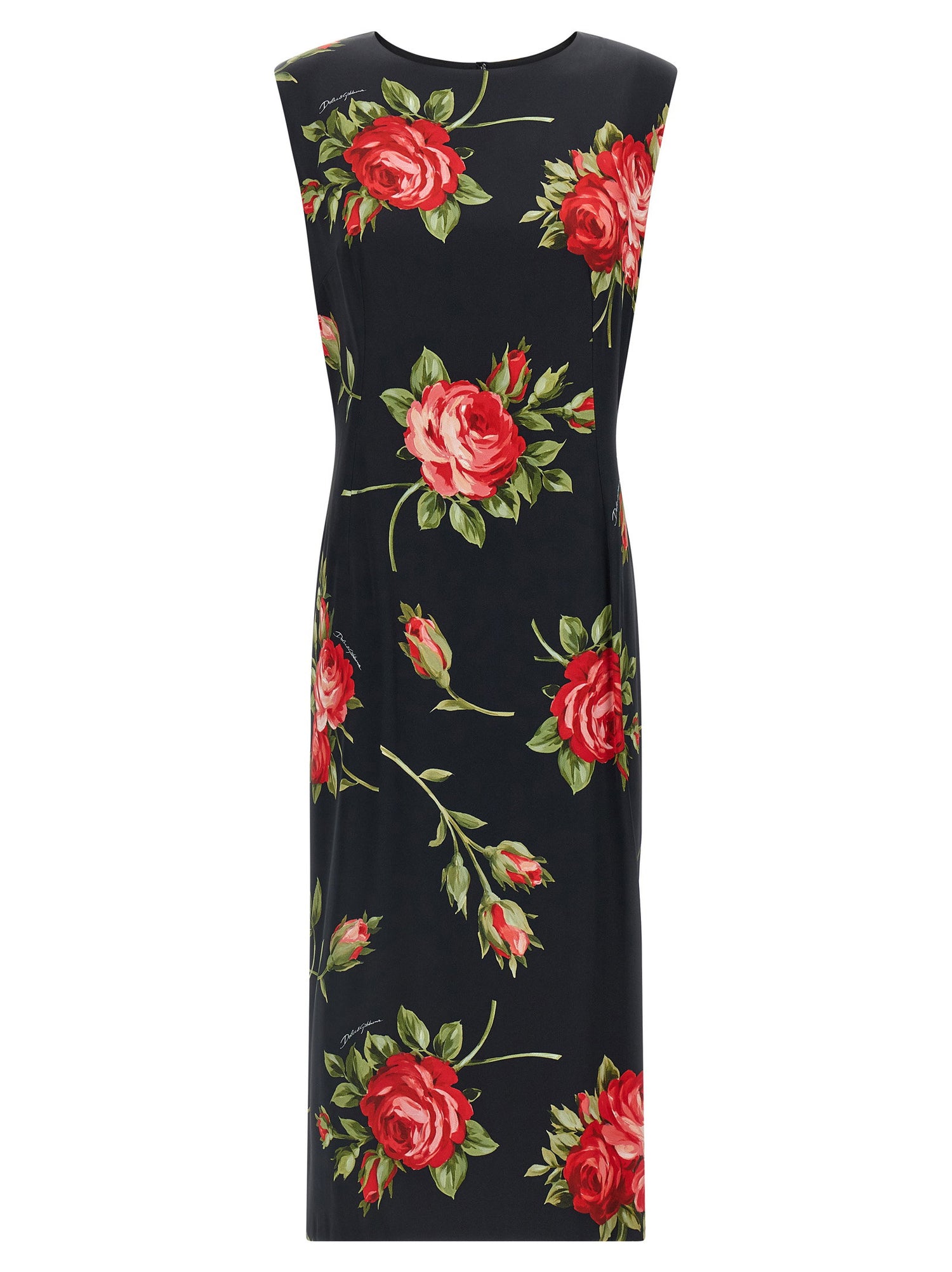 Dolce &amp; Gabbana Bouquet Rose Dress Black