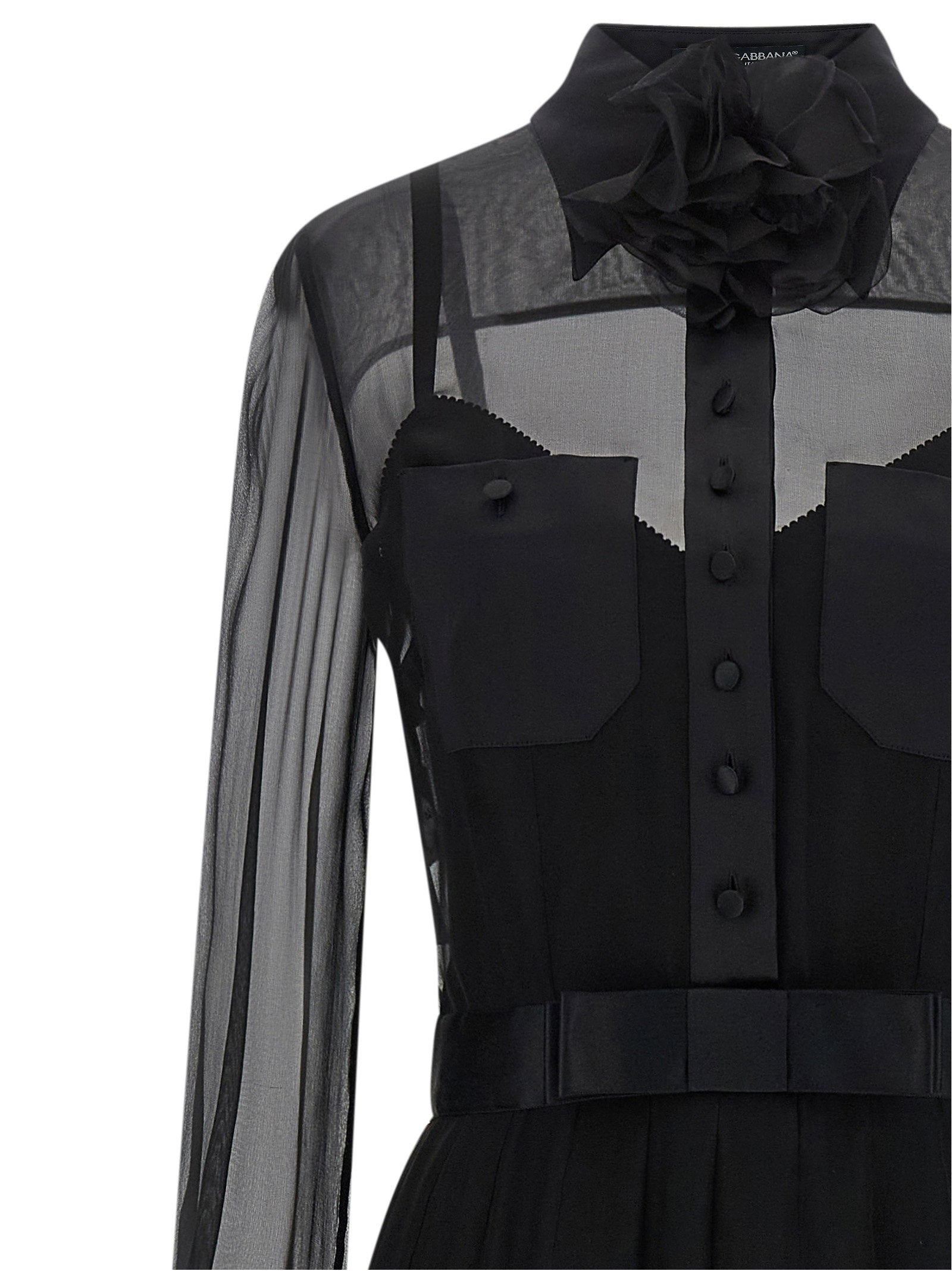 Dolce &amp; Gabbana Chiffon Dress Black