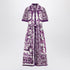 Dolce & Gabbana Poplin Shirt Dress with Maiolica Print Purple