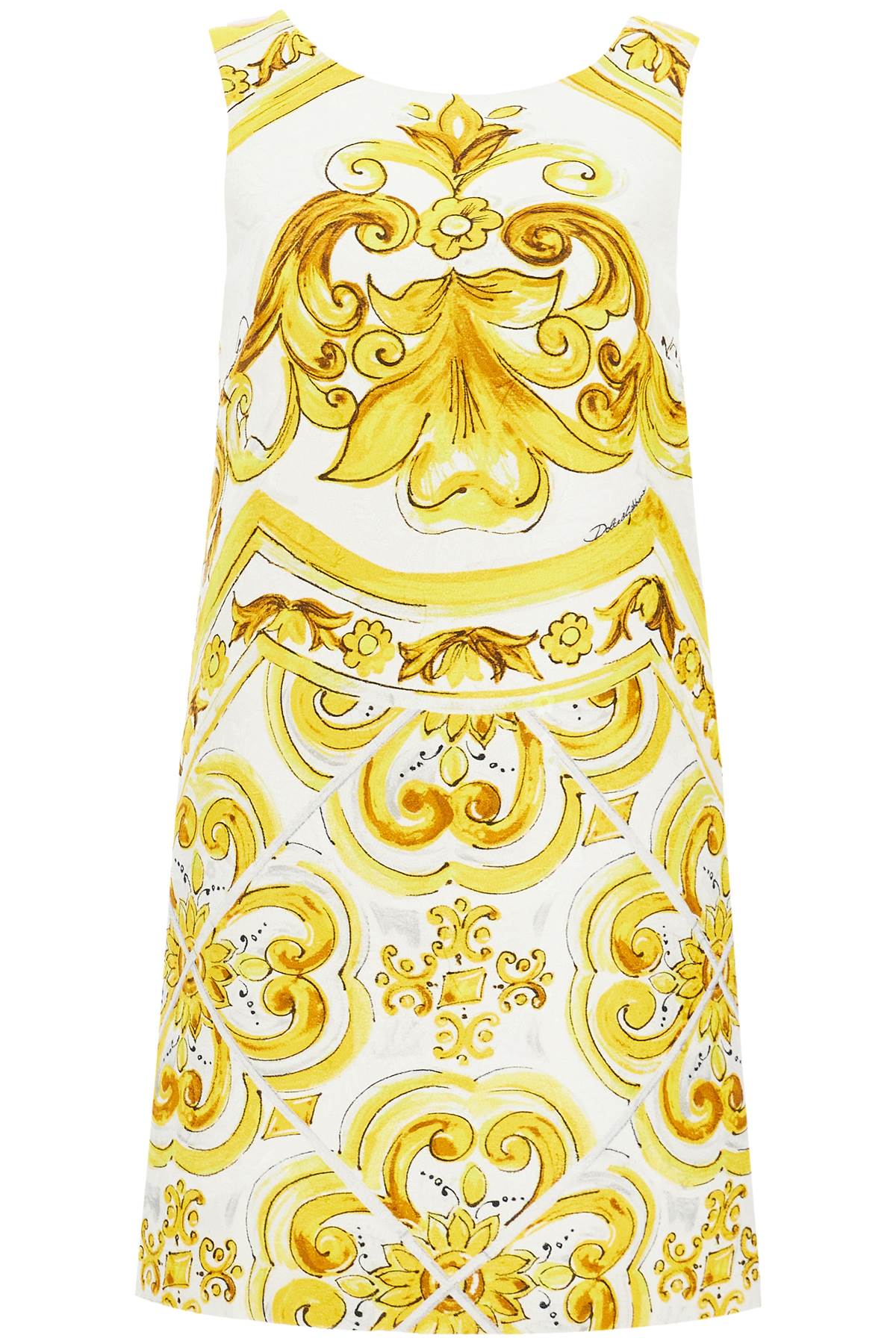 D&amp;G mini brocade dress with maiolica print