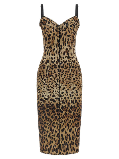 Dolce &amp; Gabbana Animal-print Corset Dress Brown