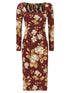 Dolce & Gabbana Rose Print Dress Multicolor