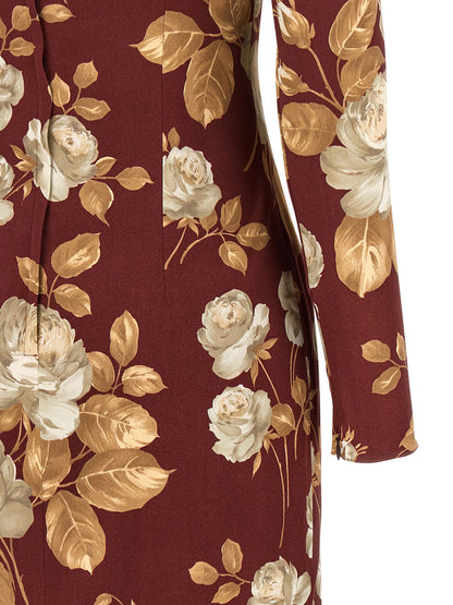 Dolce &amp; Gabbana Rose Print Dress Multicolor
