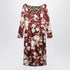 Dolce & Gabbana Burgundy Satin Floral-Print Dress Pink