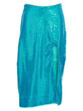 Ganni Sequin Midi Skirt Light blue