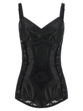 Dolce & Gabbana Satin And Lace Corsetry Bodysuit Black