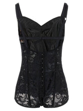 Dolce & Gabbana Satin And Lace Corsetry Bodysuit Black