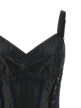 Dolce & Gabbana Satin And Lace Corsetry Bodysuit Black