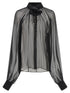 Dolce & Gabbana Chiffon Blouse With Flower Black