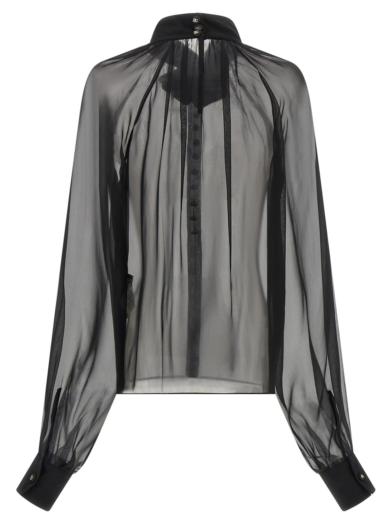 Dolce &amp; Gabbana Chiffon Blouse With Flower Black